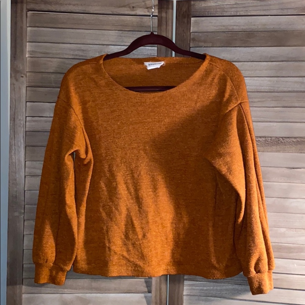 For the Republic Pumpkin Bubble-Sleeve Sweater